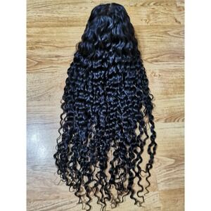 Custom High Quality Sexy Deep Curly 26'' Virgin Human Hair Wig 1B